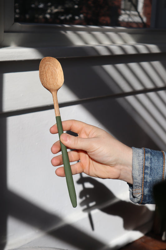 Hand Carved & Painted Cooking Spoon - Water Oak