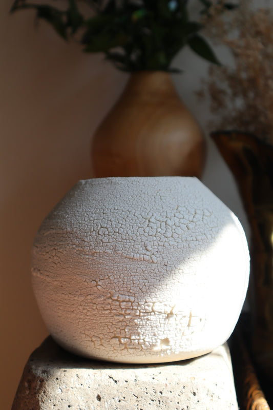 Crackle Glaze Hollow Form/Flower Vase