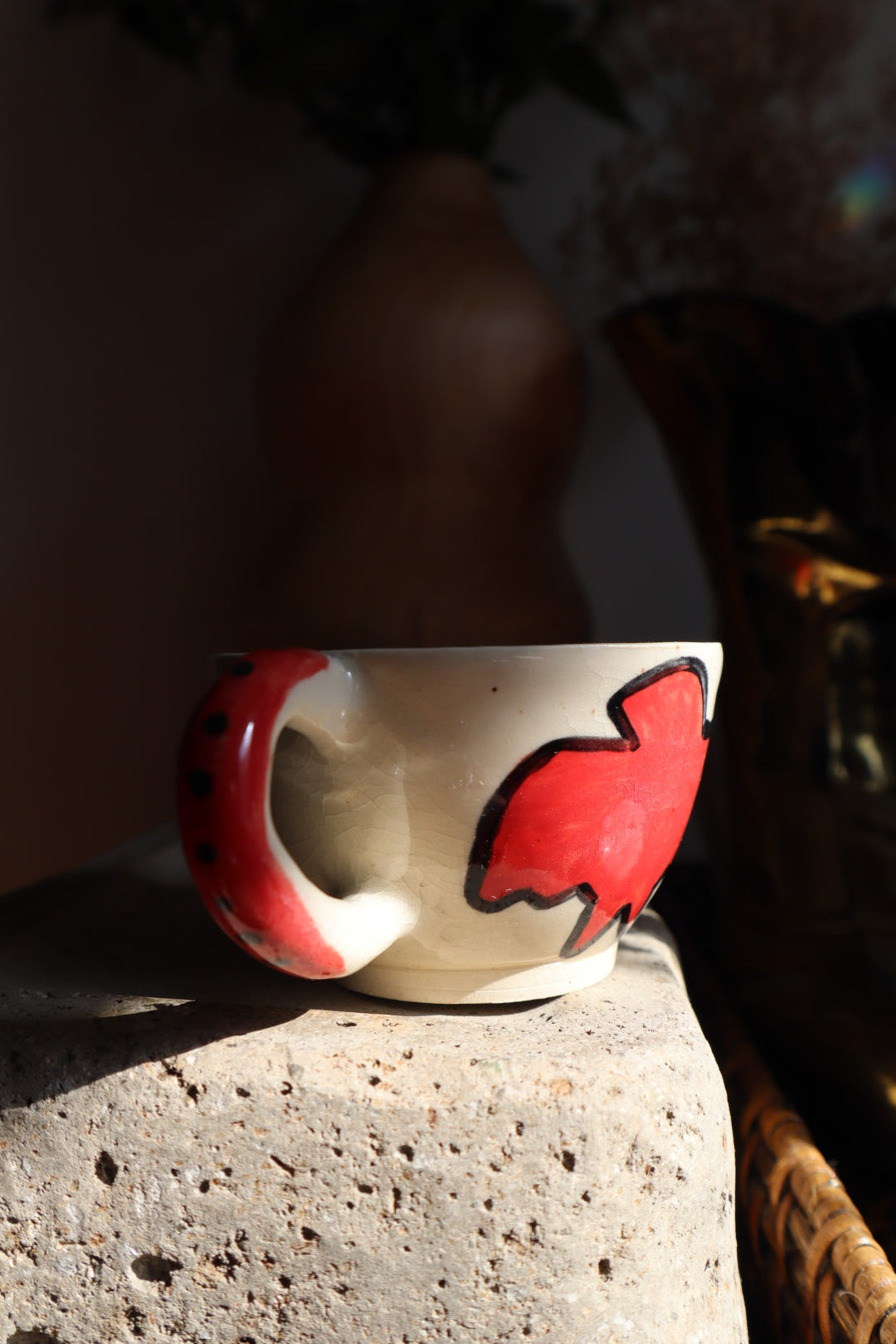 Hand Painted Bird Espresso Mug